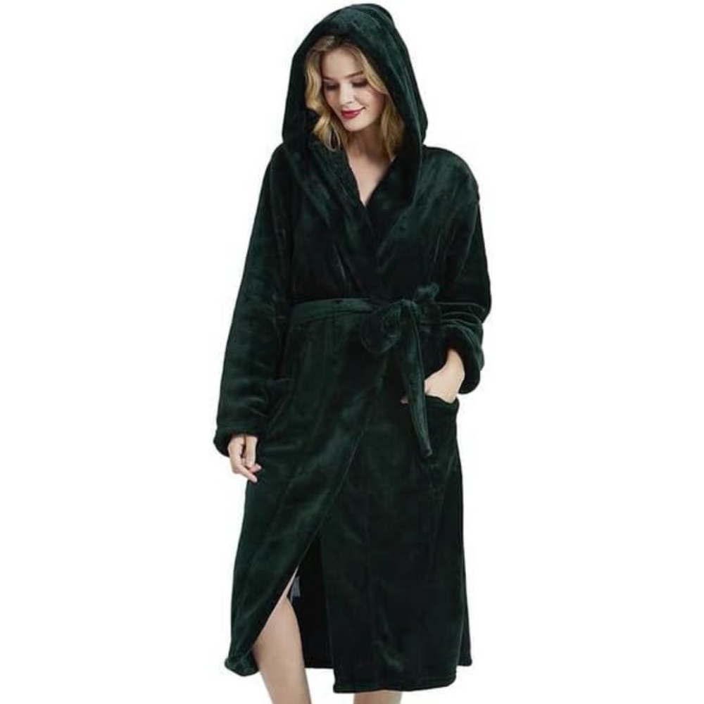 Vivianne Ladies Hooded Fleece Bathrobe - Soft, Cozy, and Stylish Women's Loungewear