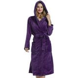 Vivianne Ladies Hooded Fleece Bathrobe - Soft, Cozy, and Stylish Women's Loungewear