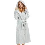 Vivianne Ladies Hooded Fleece Bathrobe - Soft, Cozy, and Stylish Women's Loungewear