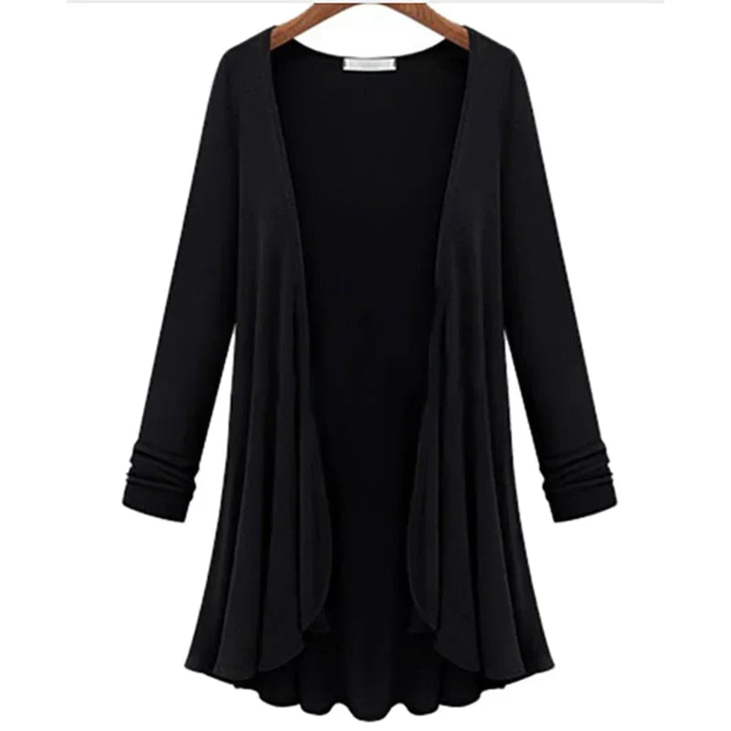 Ladies' knitted cardigan with ruffles - Chiara