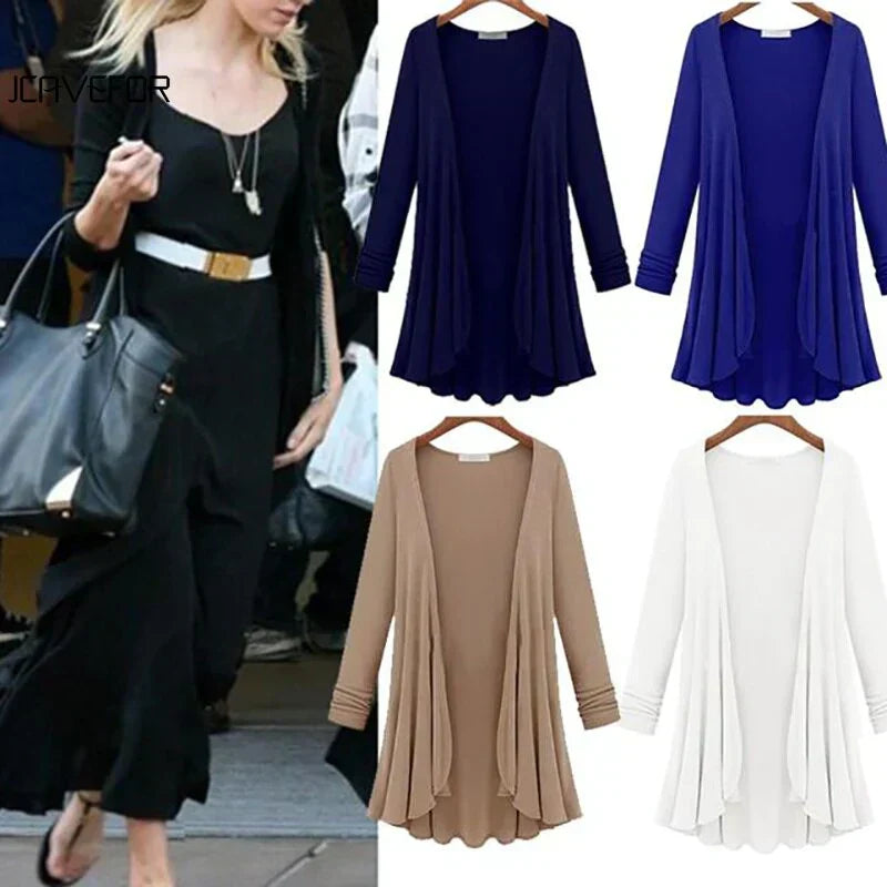 Ladies' knitted cardigan with ruffles - Chiara