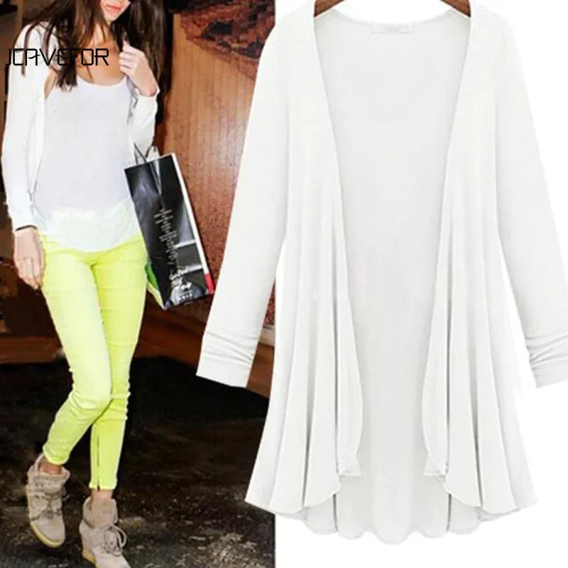 Ladies' knitted cardigan with ruffles - Chiara