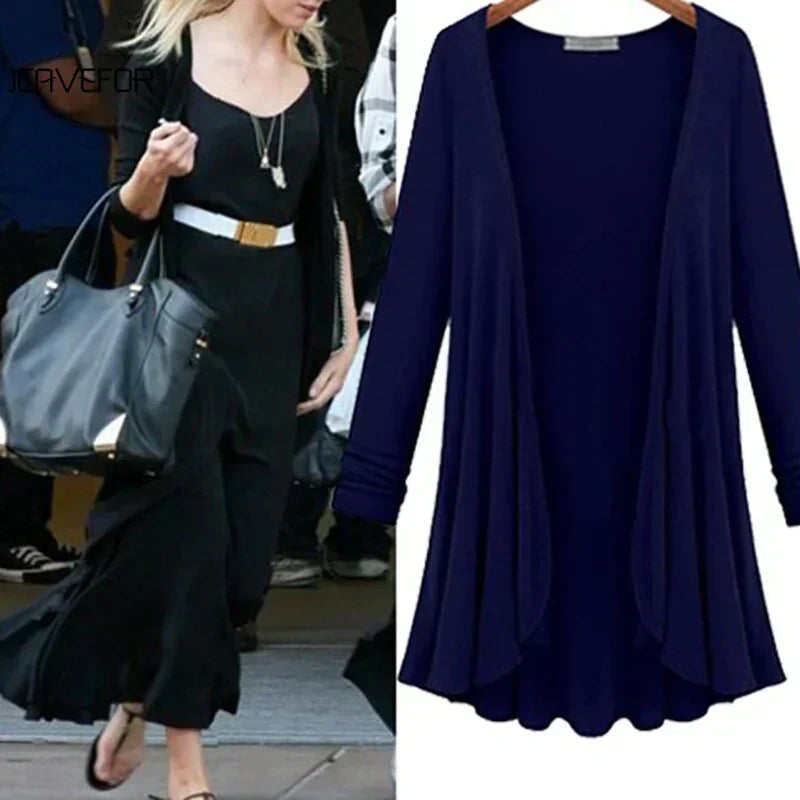 Ladies' knitted cardigan with ruffles - Chiara