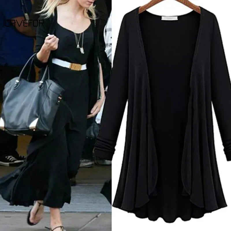 Ladies' knitted cardigan with ruffles - Chiara