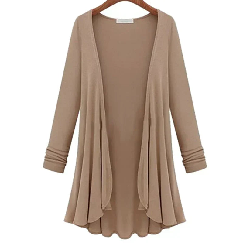 Ladies' knitted cardigan with ruffles - Chiara