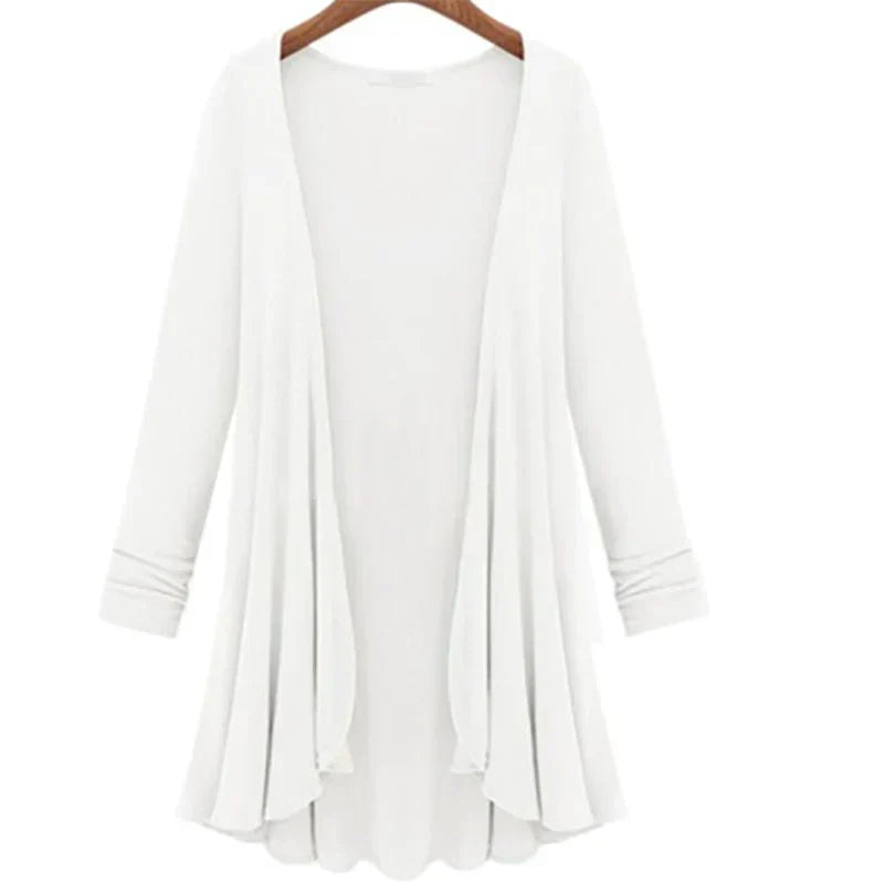 Ladies' knitted cardigan with ruffles - Chiara
