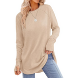 Tamari Women's Long Sleeve Tunic Top with Thumbholes - Stylish & Comfortable Casual Wear
