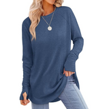 Tamari Women's Long Sleeve Tunic Top with Thumbholes - Stylish & Comfortable Casual Wear