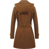 Women's Nina Padded Winter Trench Coat with Hood - Stylish & Warm Outerwear for Cold Weather
