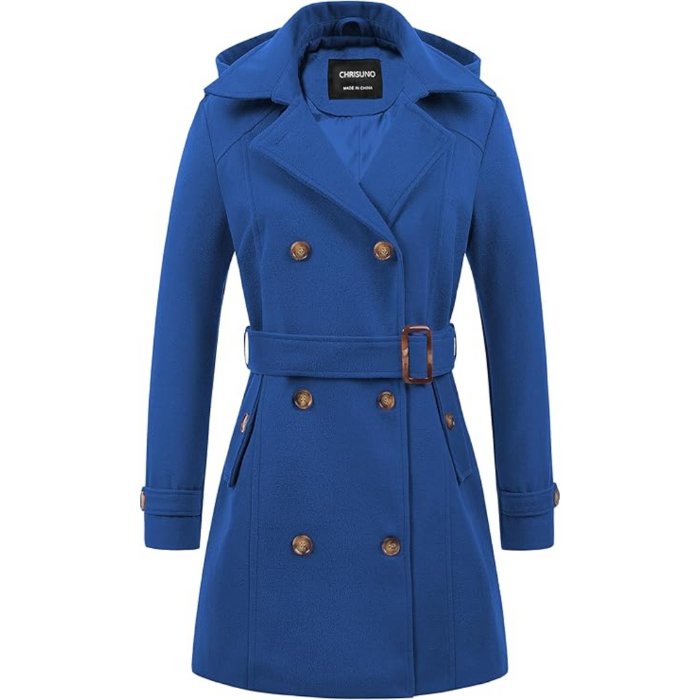 Women's Nina Padded Winter Trench Coat with Hood - Stylish & Warm Outerwear for Cold Weather