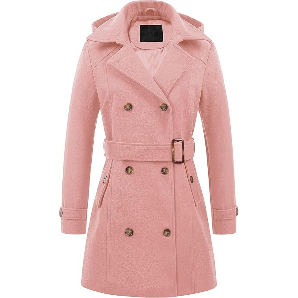 Women's Nina Padded Winter Trench Coat with Hood - Stylish & Warm Outerwear for Cold Weather