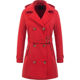 Women's Nina Padded Winter Trench Coat with Hood - Stylish & Warm Outerwear for Cold Weather