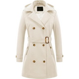 Women's Nina Padded Winter Trench Coat with Hood - Stylish & Warm Outerwear for Cold Weather