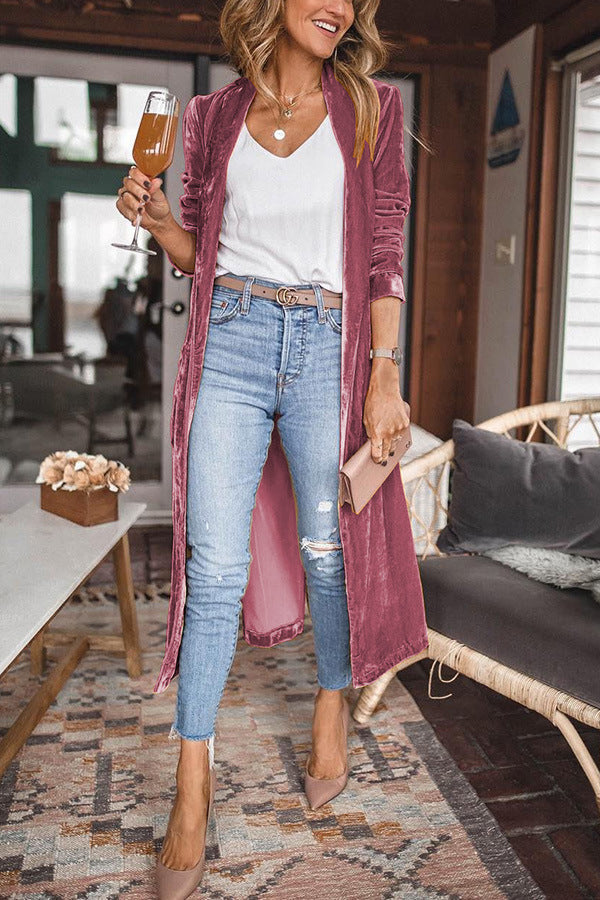 Ladies Stylish Suede Kimono Jacket - Isabella