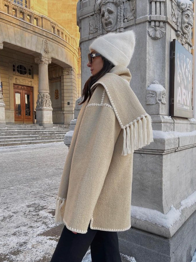 Ladies' Winter Coat with Scarf - Celeste