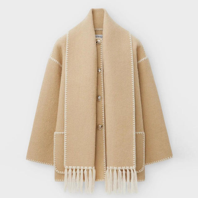 Ladies' Winter Coat with Scarf - Celeste