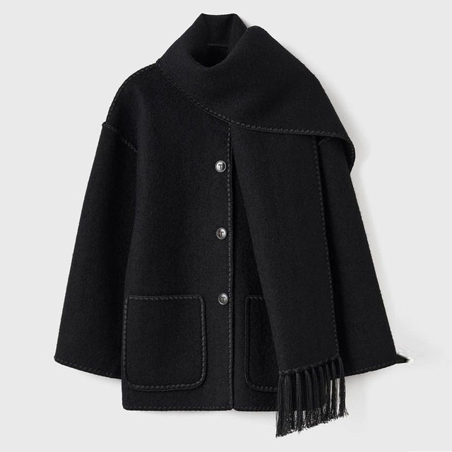 Ladies' Winter Coat with Scarf - Celeste
