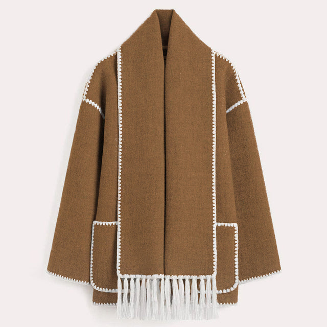 Ladies' Winter Coat with Scarf - Celeste