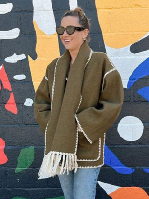 Ladies' Winter Coat with Scarf - Celeste
