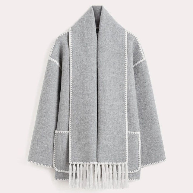Ladies' Winter Coat with Scarf - Celeste