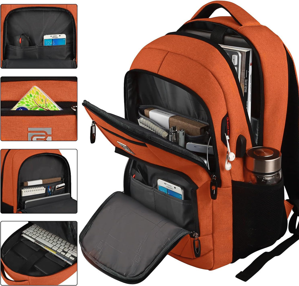 Stylish Slim Anti-Theft Laptop Backpack with USB Charging Port - Secure & Functional Travel Bag for Laptops Up to 15.6 inches