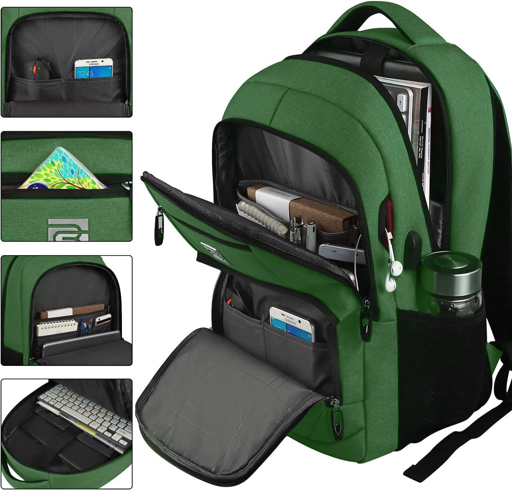 Stylish Slim Anti-Theft Laptop Backpack with USB Charging Port - Secure & Functional Travel Bag for Laptops Up to 15.6 inches