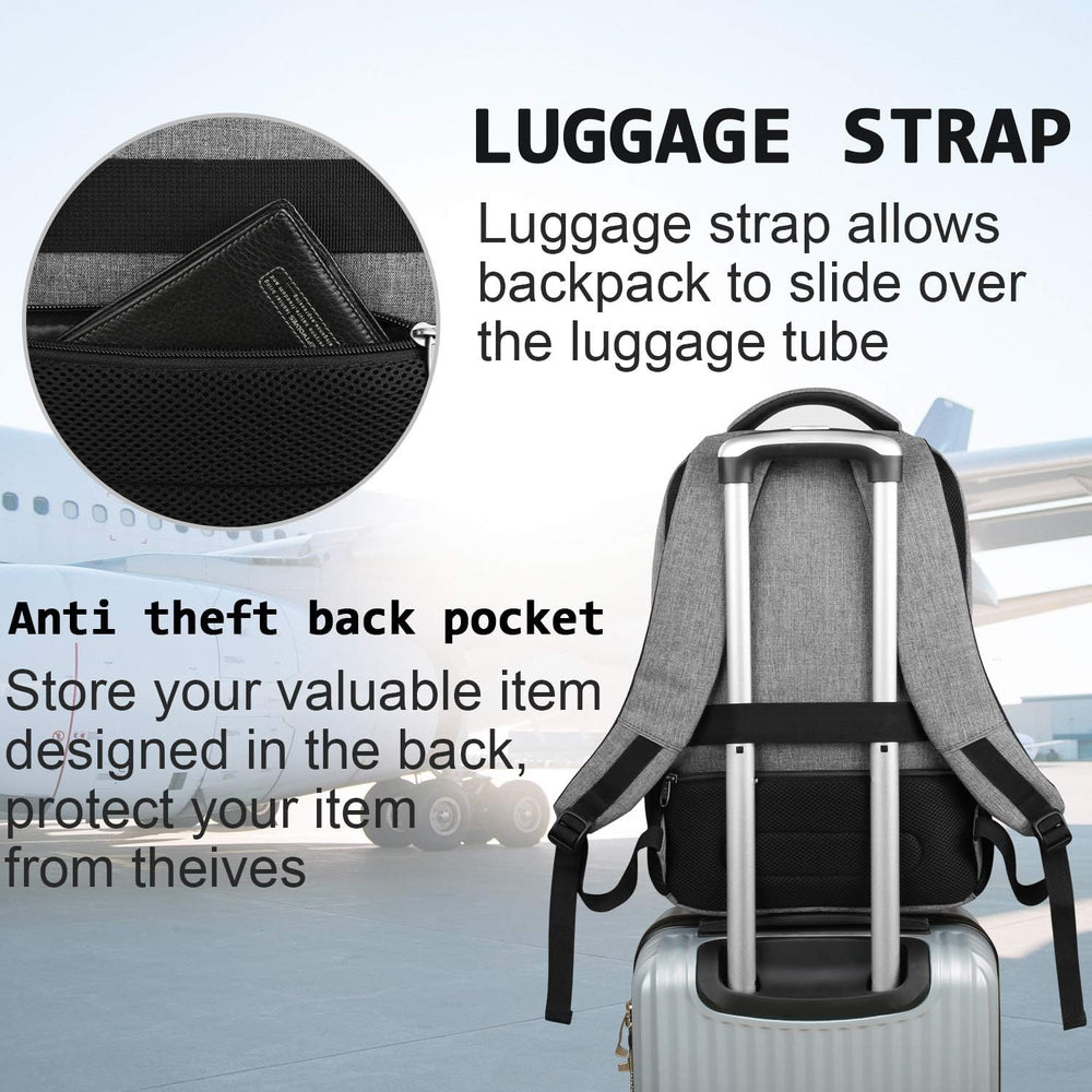 Stylish Slim Anti-Theft Laptop Backpack with USB Charging Port - Secure & Functional Travel Bag for Laptops Up to 15.6 inches