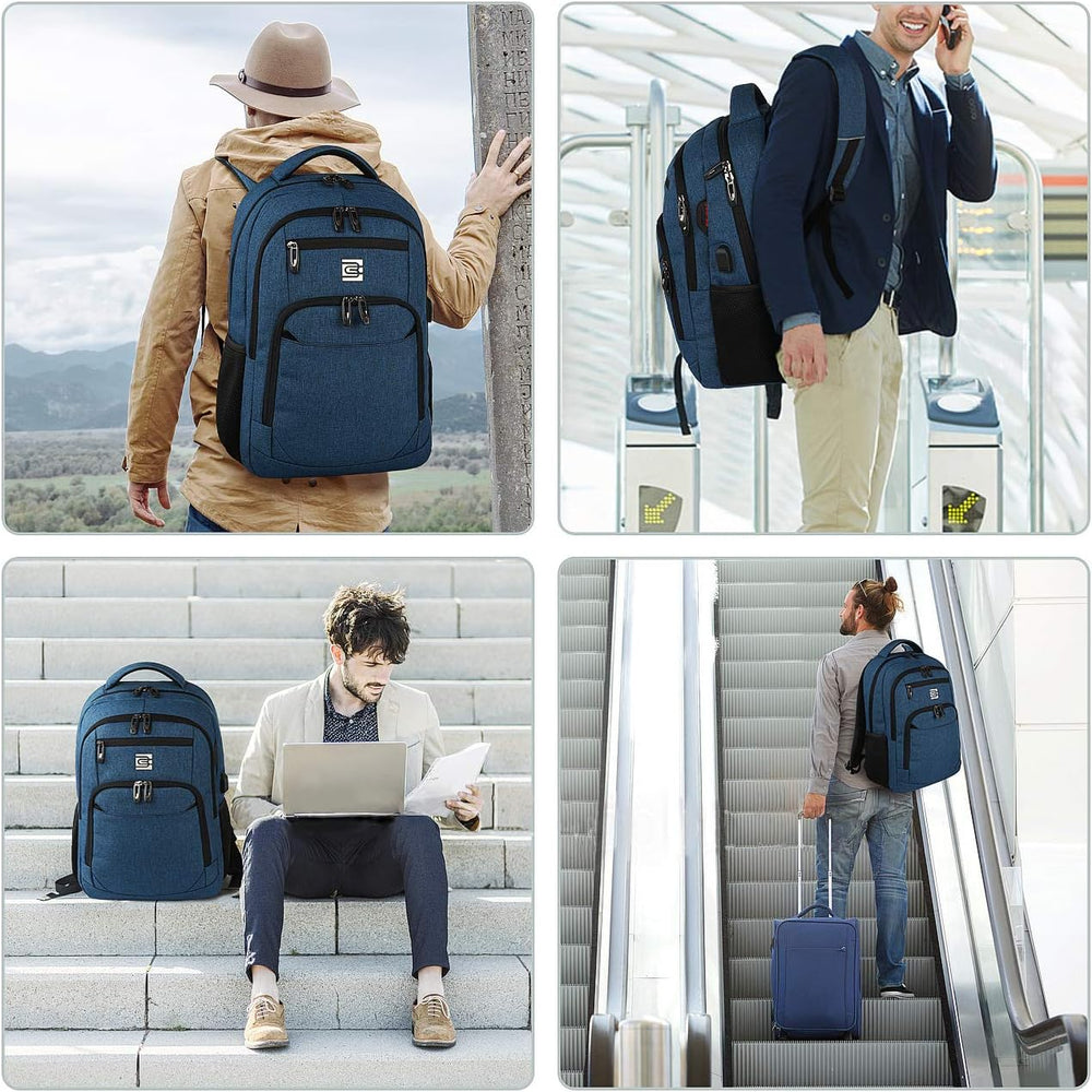Stylish Slim Anti-Theft Laptop Backpack with USB Charging Port - Secure & Functional Travel Bag for Laptops Up to 15.6 inches
