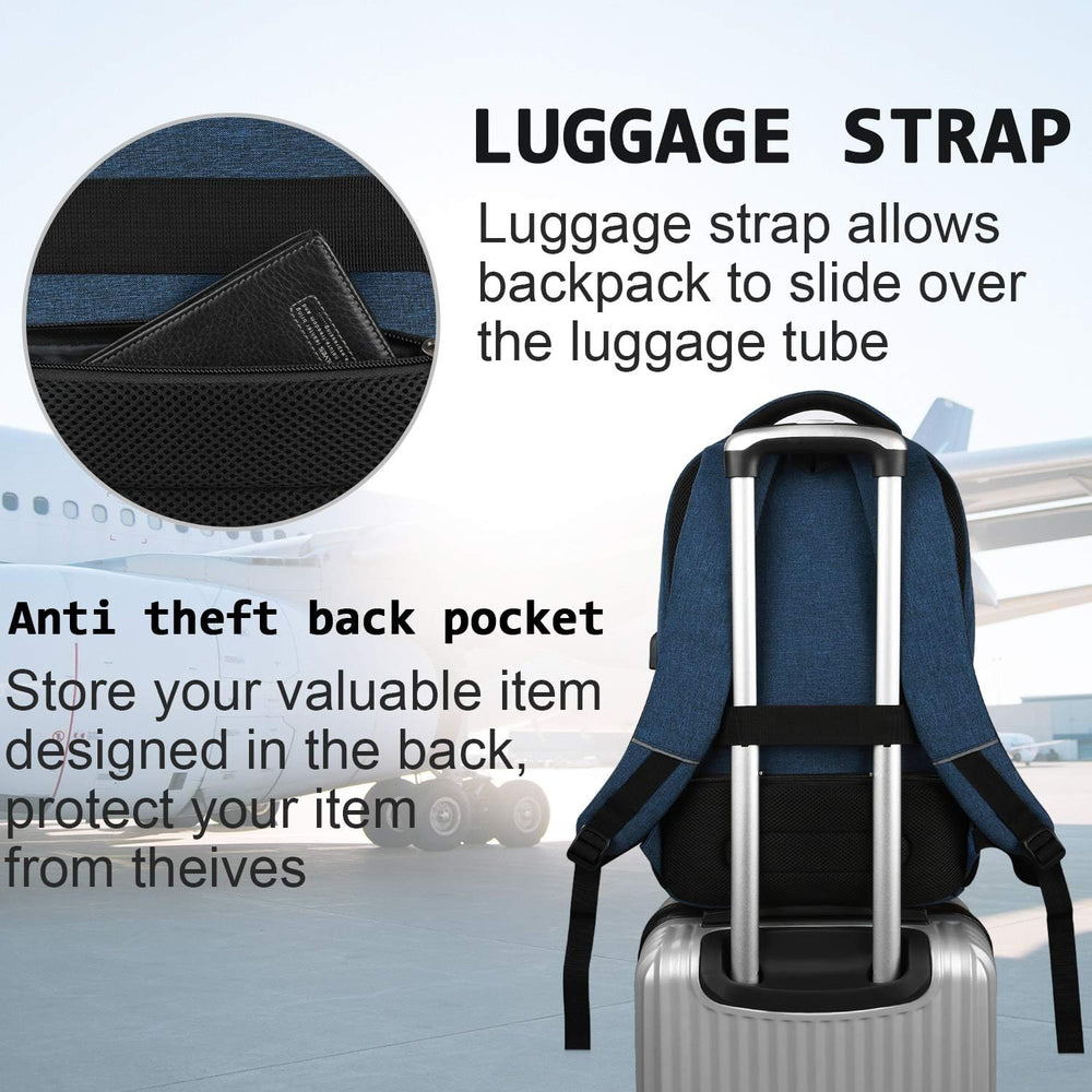 Stylish Slim Anti-Theft Laptop Backpack with USB Charging Port - Secure & Functional Travel Bag for Laptops Up to 15.6 inches