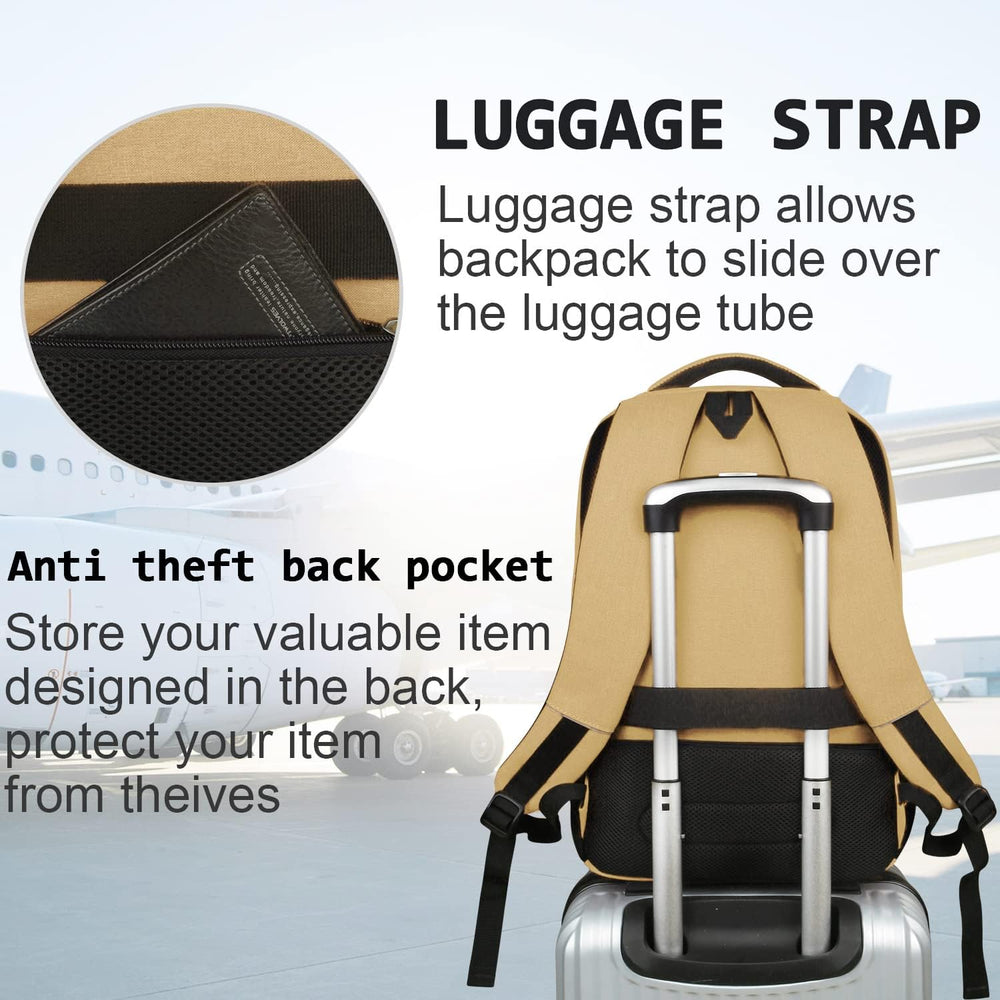 Stylish Slim Anti-Theft Laptop Backpack with USB Charging Port - Secure & Functional Travel Bag for Laptops Up to 15.6 inches