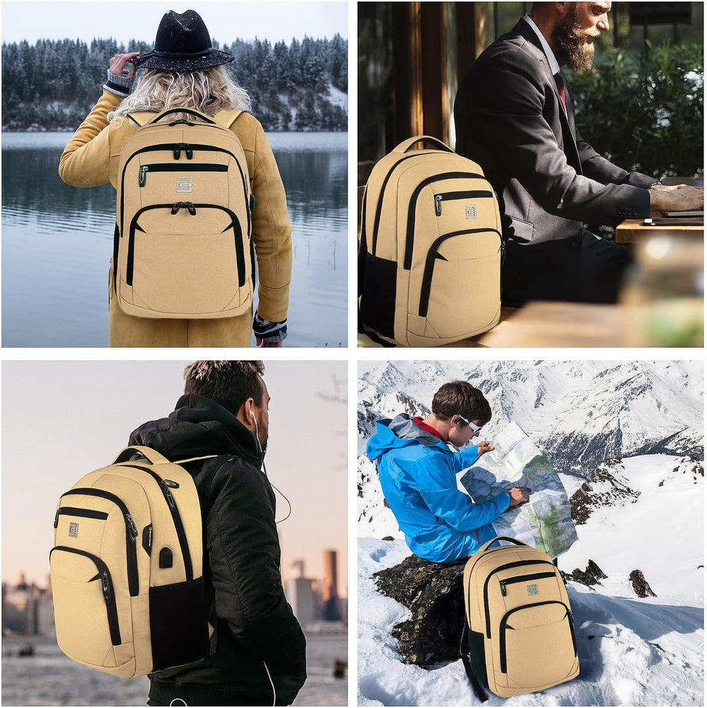 Stylish Slim Anti-Theft Laptop Backpack with USB Charging Port - Secure & Functional Travel Bag for Laptops Up to 15.6 inches