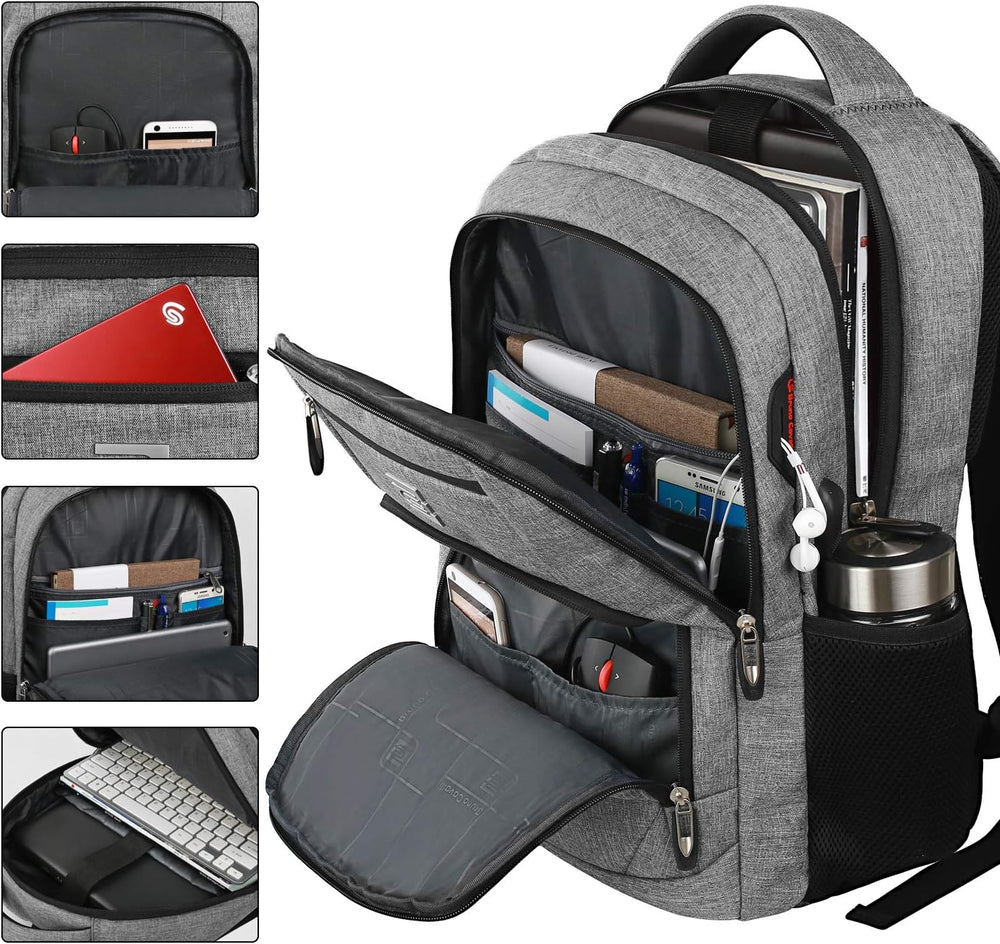Stylish Slim Anti-Theft Laptop Backpack with USB Charging Port - Secure & Functional Travel Bag for Laptops Up to 15.6 inches