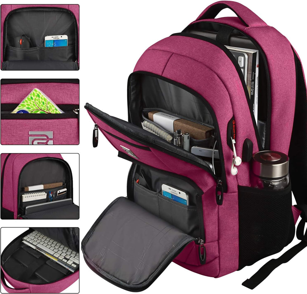 Stylish Slim Anti-Theft Laptop Backpack with USB Charging Port - Secure & Functional Travel Bag for Laptops Up to 15.6 inches