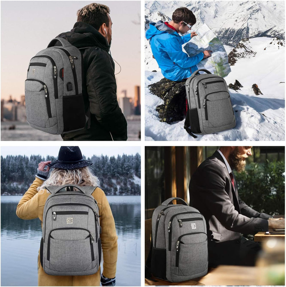Stylish Slim Anti-Theft Laptop Backpack with USB Charging Port - Secure & Functional Travel Bag for Laptops Up to 15.6 inches