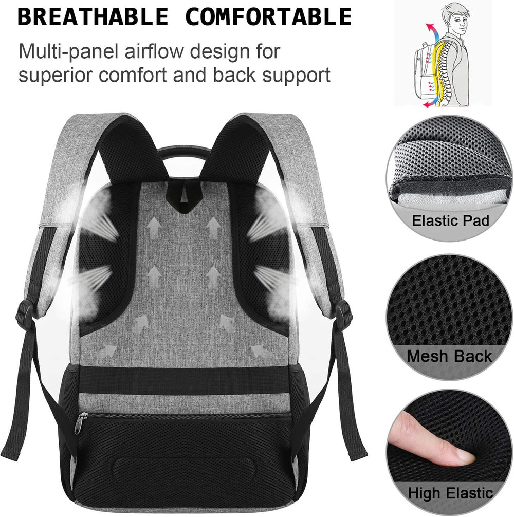 Stylish Slim Anti-Theft Laptop Backpack with USB Charging Port - Secure & Functional Travel Bag for Laptops Up to 15.6 inches