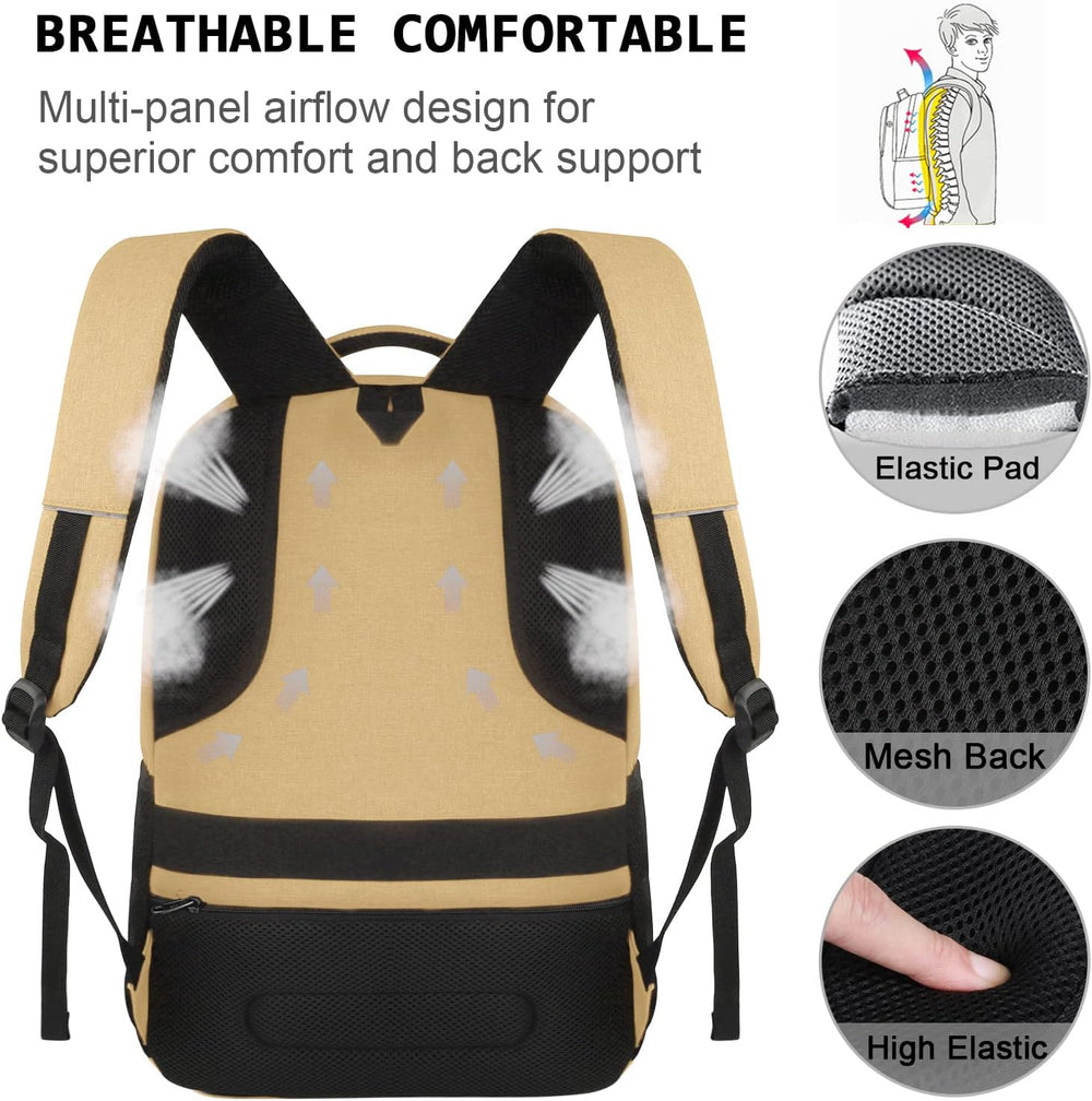 Stylish Slim Anti-Theft Laptop Backpack with USB Charging Port - Secure & Functional Travel Bag for Laptops Up to 15.6 inches