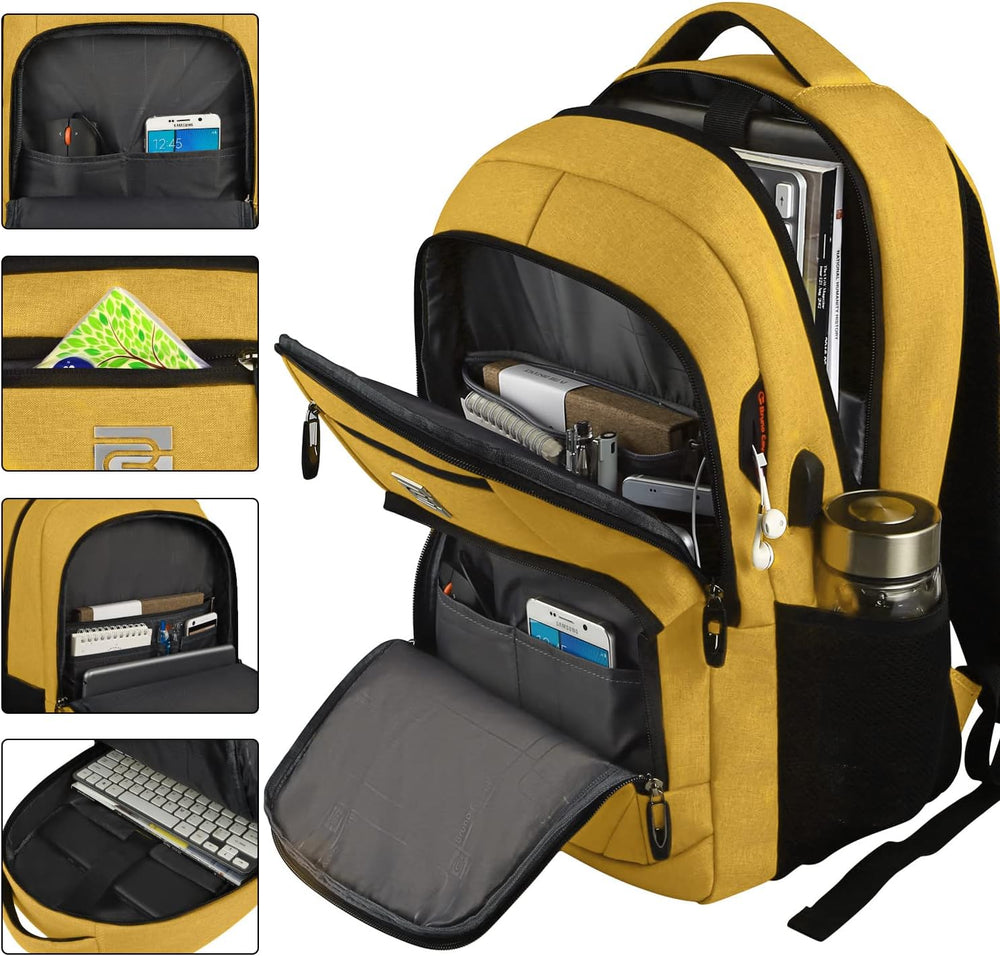 Stylish Slim Anti-Theft Laptop Backpack with USB Charging Port - Secure & Functional Travel Bag for Laptops Up to 15.6 inches