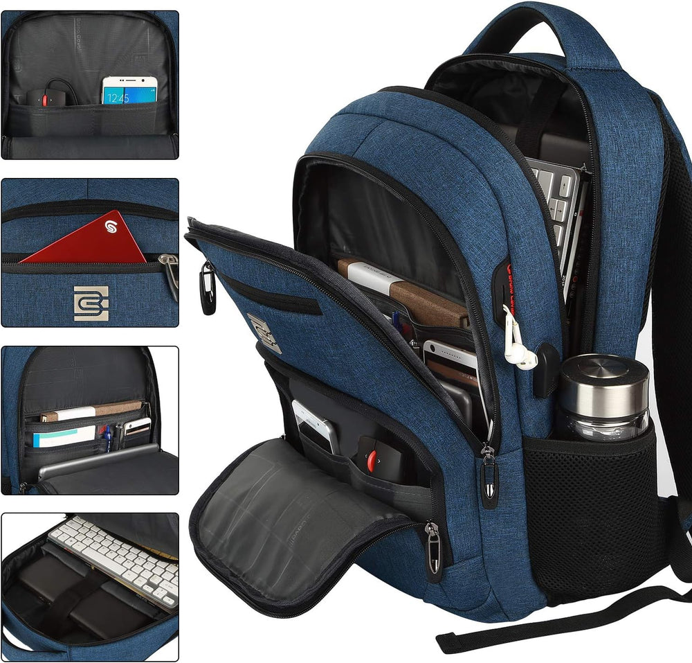 Stylish Slim Anti-Theft Laptop Backpack with USB Charging Port - Secure & Functional Travel Bag for Laptops Up to 15.6 inches