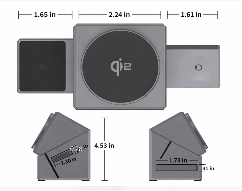 3-in-1 Wireless Charger – 15W MagSafe, Foldable & Phone/Watch/Earbuds