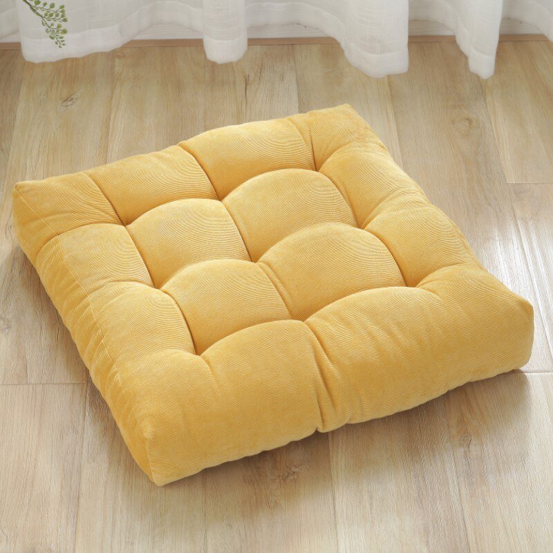 Corduroy Floor Cushion – 100% Cotton, Japanese Quilted Design & 45×45 or 53×53cm PE Foam Fill