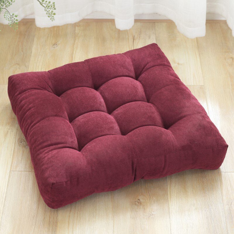 Corduroy Floor Cushion – 100% Cotton, Japanese Quilted Design & 45×45 or 53×53cm PE Foam Fill
