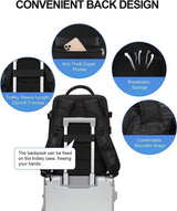Waterproof Travel Backpack with Shoe Compartment & USB Charging Port - Fits 14" Laptop (35.56 cm) - Ideal for Hiking, Camping & Daily Use