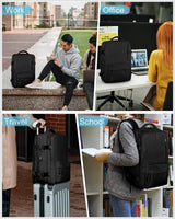 Waterproof Travel Backpack with Shoe Compartment & USB Charging Port - Fits 14" Laptop (35.56 cm) - Ideal for Hiking, Camping & Daily Use