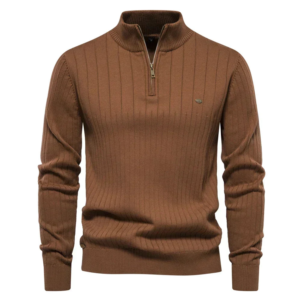 Men's Autumn Sweater with Zip - Daan