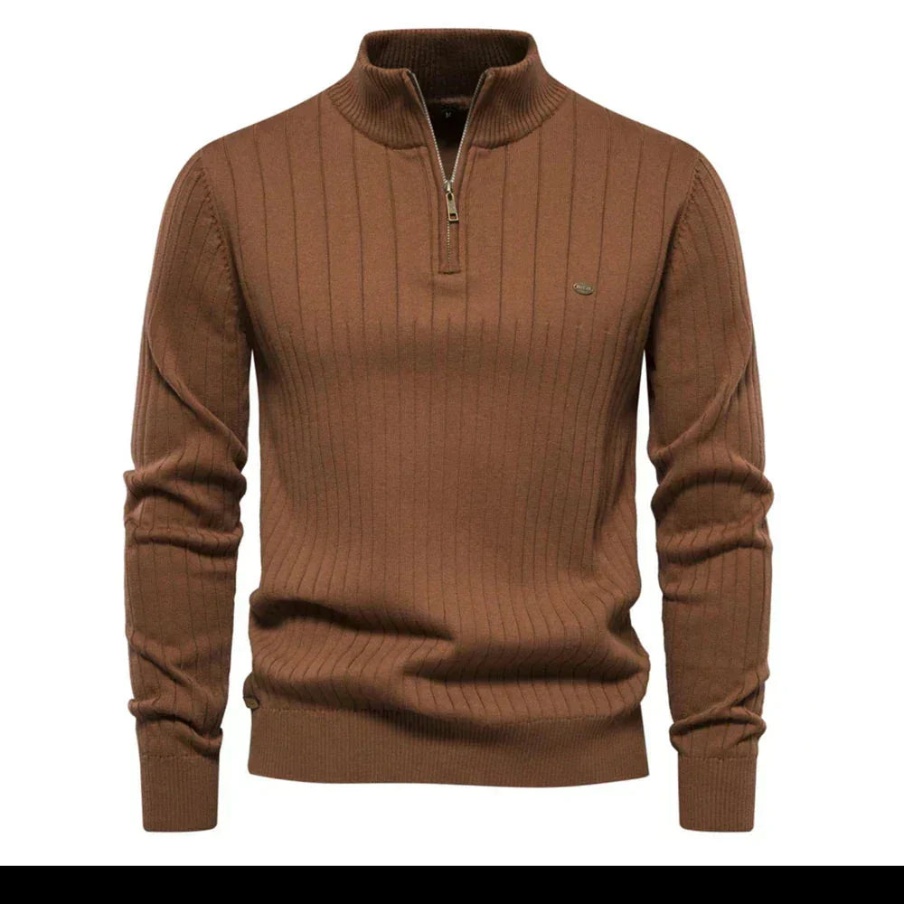 Men's Autumn Sweater with Zip - Daan