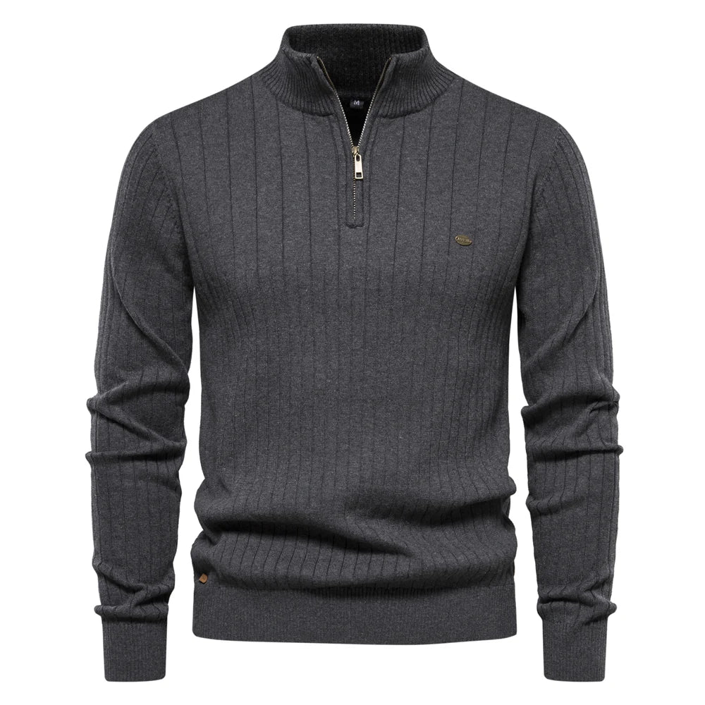 Men's Autumn Sweater with Zip - Daan