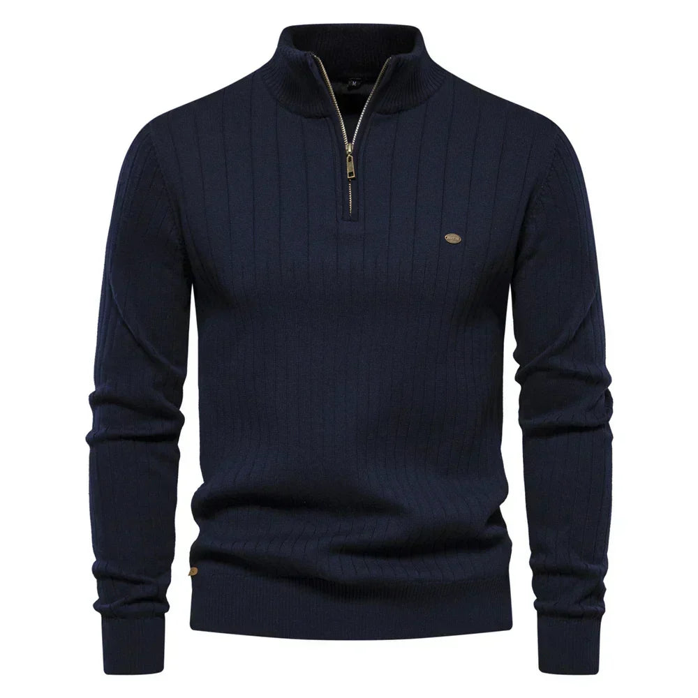 Men's Autumn Sweater with Zip - Daan