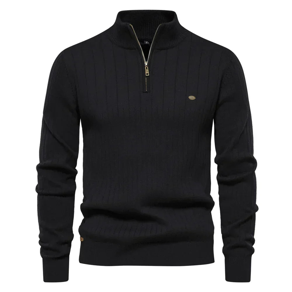 Men's Autumn Sweater with Zip - Daan