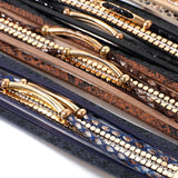 Elegant Layered Snake Leather Bracelet | Stylish Women's Jewelry