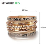 Elegant Layered Snake Leather Bracelet | Stylish Women's Jewelry